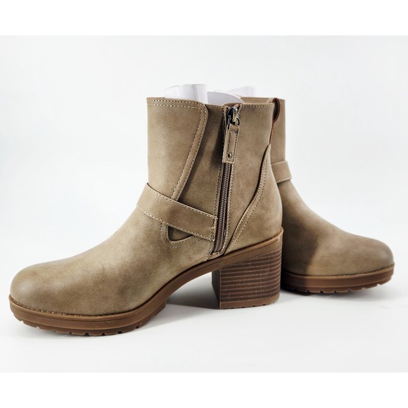 Dr Scholls Women's Size 9.5 Parker Boot Faux Leather Side Zip Chunky Heel - Picture 2 of 8